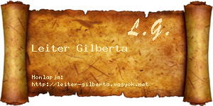 Leiter Gilberta névjegykártya